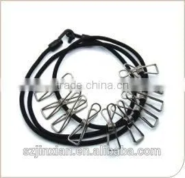 Hot Sale Black Elastic String With Clips for Cloth thumbnail-1