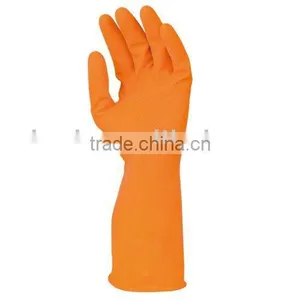 Natural Rubber Household Kitchen Thick Warm Long Dish Washing Cleaning Glove thumbnail-1