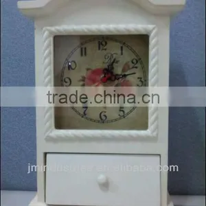 Home Decorative Wooden Table Clock With Drawer thumbnail-1