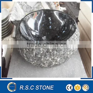 Blue Pearl Granite Stone Bathroom Sink With Natural Outside thumbnail-1