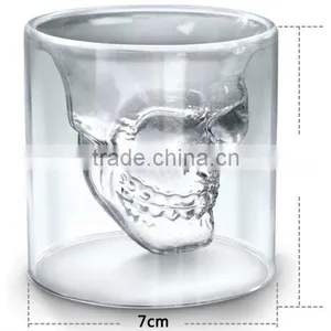 Skull Heat Resistant Glass Coffee Cup Personalized Skull Heads Hand Blown Double Wall Glass Cup thumbnail-5