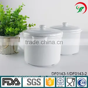 China Factory Wholesale Plain White Ceramic Porcelain Glazed Stew Pot, Soup Tureen With Lid , Serving Cooking Pot thumbnail-1