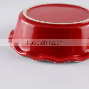 China Suppliers Kitchen Cookware Ceramic Baking Pans With Red Handle thumbnail-6