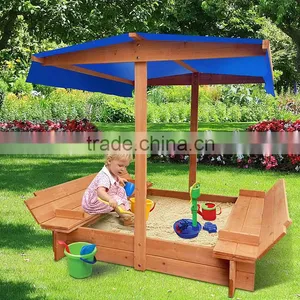 Kids Sandbox With Canopy and Two Bench Seats thumbnail-6