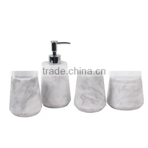 Hot Sale Stone Homeeares White Carrara Bathroom Accessories Marble Bathroom Set thumbnail-1