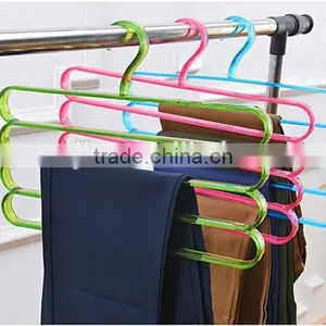 Fashion Colorful 4Layer Plastic Trousers Hanger Towel Hanger Clothes Hanger thumbnail-3