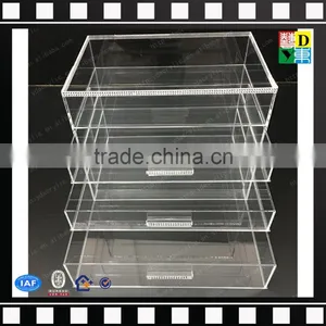 2016 HIGH TRANSPARENT ACRYLIC MAKEUP ORGANIZER 4 COMPARTMENTS WITH LIPSTICK HOLDER thumbnail-5