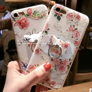 Beautiful Ultra-thin Soft Case Silicone Mobile Phone Cases for IPhone7/7Plus/6/6s/6plus/6splus With Ring Stand Holder thumbnail-1