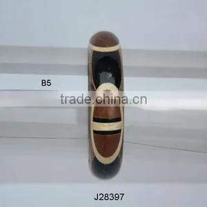Wood Bone and Resin Combination Bracelet Available in Various Colours thumbnail-1