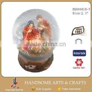2.5 Inch Home Desk Decoration Religious Items Holy Family Water Ball thumbnail-1