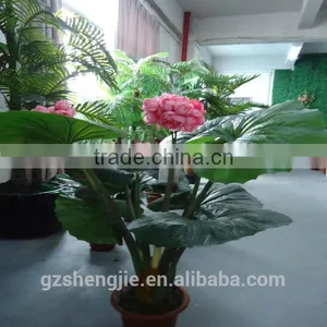LXY081334 Wedding Decoration Artificial Begonia Flower Plant Plastic Shrubs Evergreen Bonsai thumbnail-1