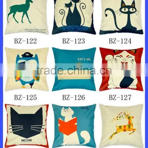 17.7" x 17.7 " High Quality Hemp Christmas Deer Pillow Case for Sofa thumbnail-6