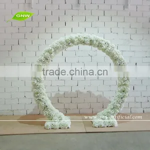 GNW FLW1512001 White Wedding Arch With Artificial Rose for Backdrop Decoration thumbnail-1