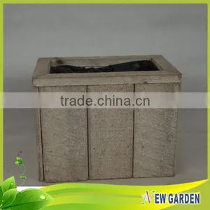 Eco-friendly Retangle Wooden Planter ,Handmade Slat Wood Basket thumbnail-5