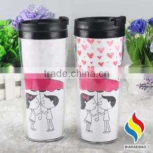 Reusable Plastic Bubble Tea Cup Paper Insert Travel Cup thumbnail-5