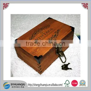 Vintage and Shabby Chic Paintting Wooden Gift Box Cherry Wooden Packing Box thumbnail-1
