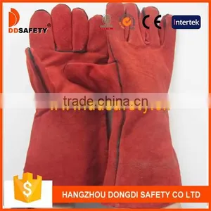 Red Cow Split Full Palm And Lining Two Piece Back Welding Gloves thumbnail-1