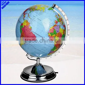 Quality Educational 250mm Plastic Rotating World Globe With Light thumbnail-1
