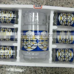 JK004 7pcs Glass Drinking Set With Deco thumbnail-5