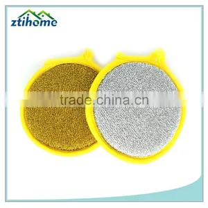 2 Pcs Sponge Metallic Dishcloths Round Scrubber Scouring Pad thumbnail-4