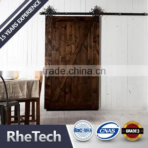 High Quality Hot Sale Barn Door Sliding Flat Steel Black Door Roller and Track With Soft Closer thumbnail-1