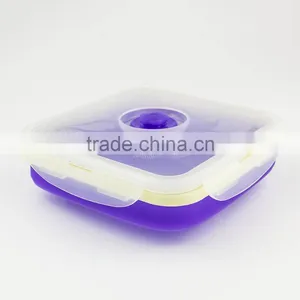 New Design High Quality Eco-friendly Reuseable Silicone Folding Bowls/lunch Boxes/storages thumbnail-4