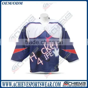 Custom Sublimation New Style Mesh Fabric Team Set USA Ice Hockey Jersey thumbnail-3