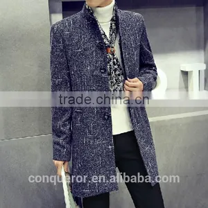 Grid Fashion Wool Winter Men Overcoat BCL013 thumbnail-2