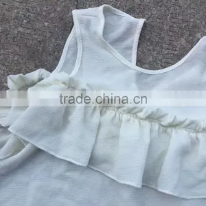 Women Flower Trimming Light Yellow T-shirt Factory Closeouts thumbnail-3