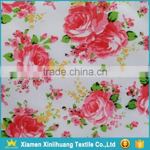 Custom Design 100 Polyester Flower Printed Peach Skin Fabric for Beach Shorts thumbnail-4
