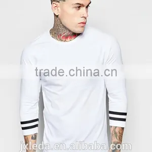 New Customize Summer White Varsity Sleeve 3/4 Sleeve Muscle T-shirt Men thumbnail-1