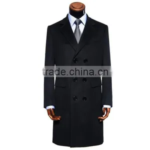 Fashion Design Wool Fabric Double-Breasted Men Coat thumbnail-1