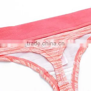 2017 China Manufacturer Personalized Your Own Brand Logo Design 95% Cotton 5% Spandex Private Label Women Hot Sexy T-Back Thongs thumbnail-3
