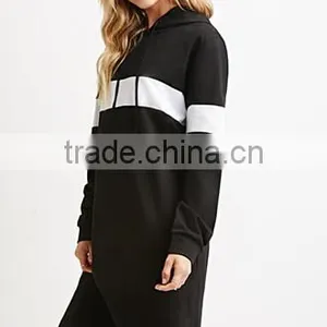 Popular Color Stripe Hooded Long-sleeved Dress thumbnail-3