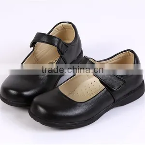 Juqian Customize High Quality Matte Black Leather Kids pu Student School Shoes thumbnail-3
