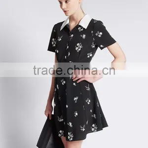 Floral Fit & Flare Dress Black 2016 thumbnail-1