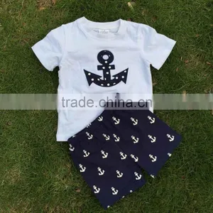 2015 New Arrival Anchor Print Shorts Boy Short Set Summer Short Outfit Sets thumbnail-1