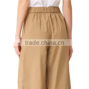 Puls Size Xxxl Polished Shirting Side Tie Khaki Cropped Pants thumbnail-5