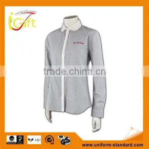 100% Cotton Design China Made Business Design White and Grey Flannel Shirt Mens thumbnail-1