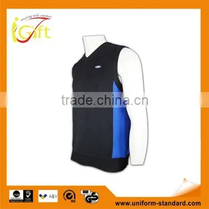 ISO9001/BSCI Manufature Black Mens Fitted Knitting Pattern Vest thumbnail-1