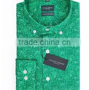 Latest Design for Men Green Floral Mens Dress Shirt thumbnail-1