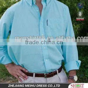 2016 New Men's Cotton Linen Long Sleeve Button Down Shirring Barrel Cuff Pocket Dress Shirt thumbnail-2