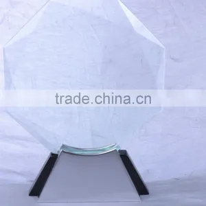 Factory Wholesale Customized Engraving Crystal Glass Trophy For Wooden Base Trophy KC-07 thumbnail-1