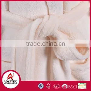 Knee Length Coral Fleece Women Bathrobe Plush Sleepwear thumbnail-3
