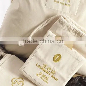 Manufactural Hot Sell Cotton Canvas Drawstring Laundry Bag for Hotel thumbnail-3