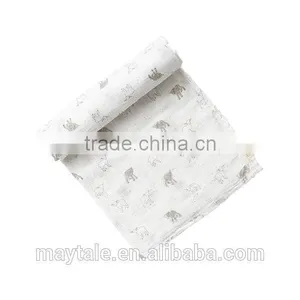 100% Organic Cotton Muslin Swaddle Blanket 47"x47" thumbnail-4