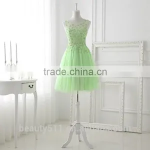 New Fashion Elegant A-line Sexy Scalloped Satin With Sahses Formal Evening Dress Prom Dresses ED627 thumbnail-1
