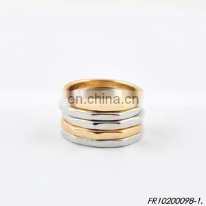 Set Of 6 Gold And Silver Plated Alloy Screw Nut Shaped Rings thumbnail-2