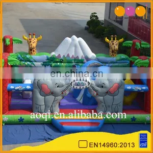 AOQI Large Zoo Inflatable Fun City Kids Outdoor Inflatable Playground Fun City With Free EN14960 Certificate thumbnail-1