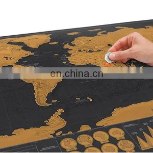 2017 Travle Wall World Map Mini Scratch off Foil Layer Coating Poster thumbnail-5